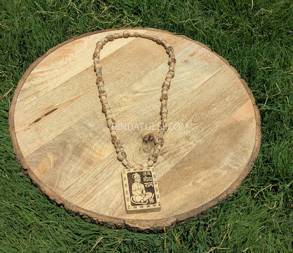 Hanuman Ji Locket & Ram Name Beads Tulsi Mala